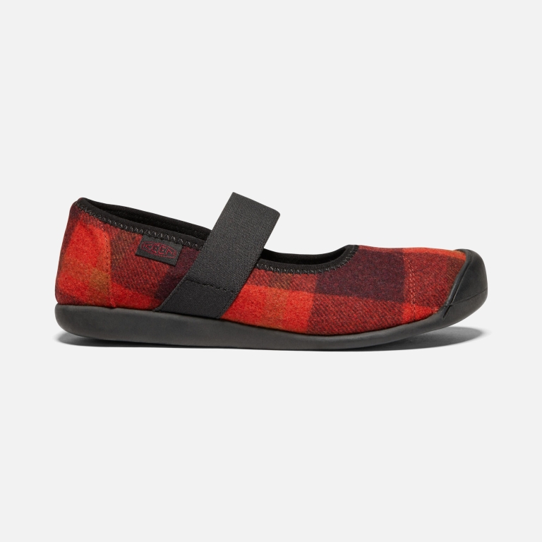 Keen Sienna Mary Jane Plaid Shoes - Women's Red Black Footwear